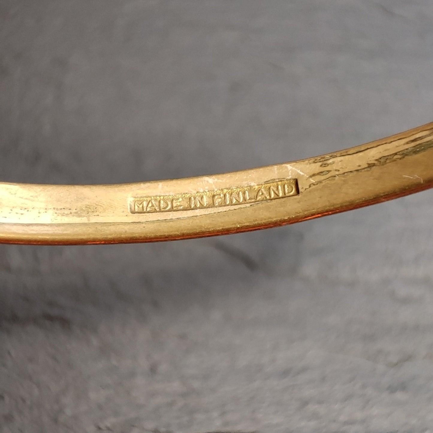 Vintage Modernist Reindeer Moss Bronze Bangle Bracelet by Hannu Ikonen, Finland (B022)