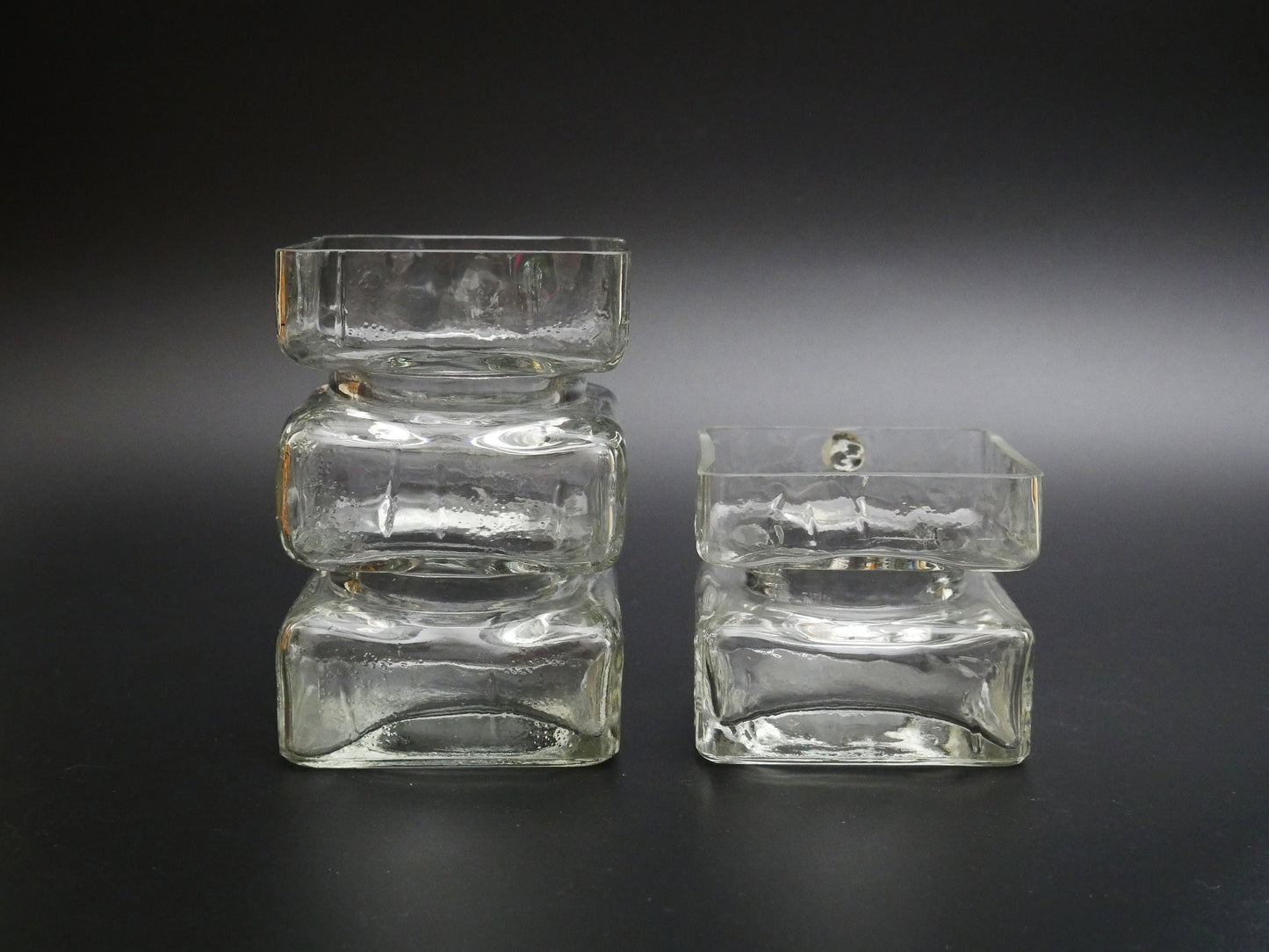 Set of 2x 'PALA' Vases Designed By Helena Tynel for Riihimäki / Riihimäen Finland, Mid-century Modern (A226)