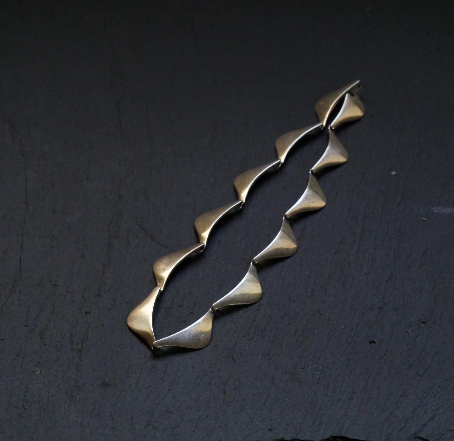 Vintage Modernist Sterling Silver Collar Link Necklace by Aarre & Krogh, Denmark (B061)