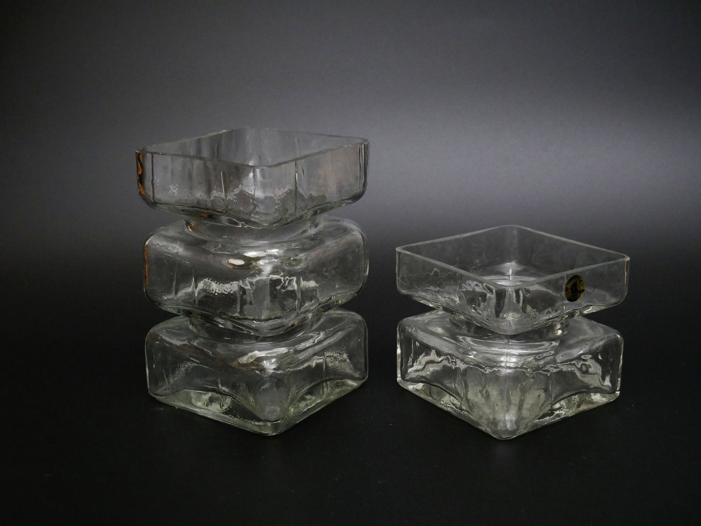 Set of 2x 'PALA' Vases Designed By Helena Tynel for Riihimäki / Riihimäen Finland, Mid-century Modern (A226)
