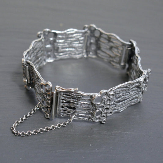 Vintage Brutalist Silver Link Bracelet by TEKA Theodor Klotz (B032)