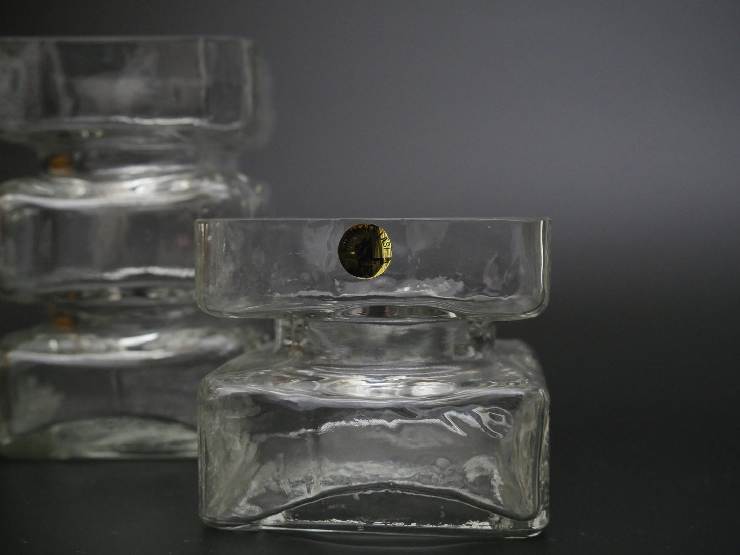 Set of 2x 'PALA' Vases Designed By Helena Tynel for Riihimäki / Riihimäen Finland, Mid-century Modern (A226)