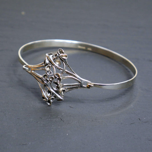 Hannu Ikonen's Iconic Silver Reindeer Moss Bracelet, Modernist Finland Nordic Design (B045)
