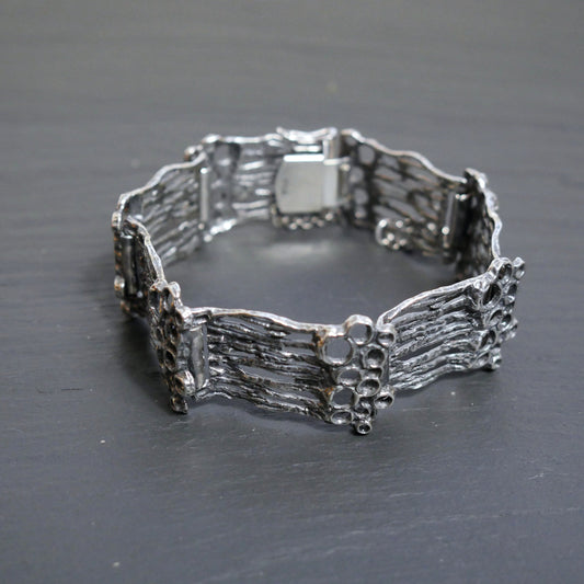 Vintage Brutalist Silver Link Bracelet by TEKA Theodor Klotz (B032)