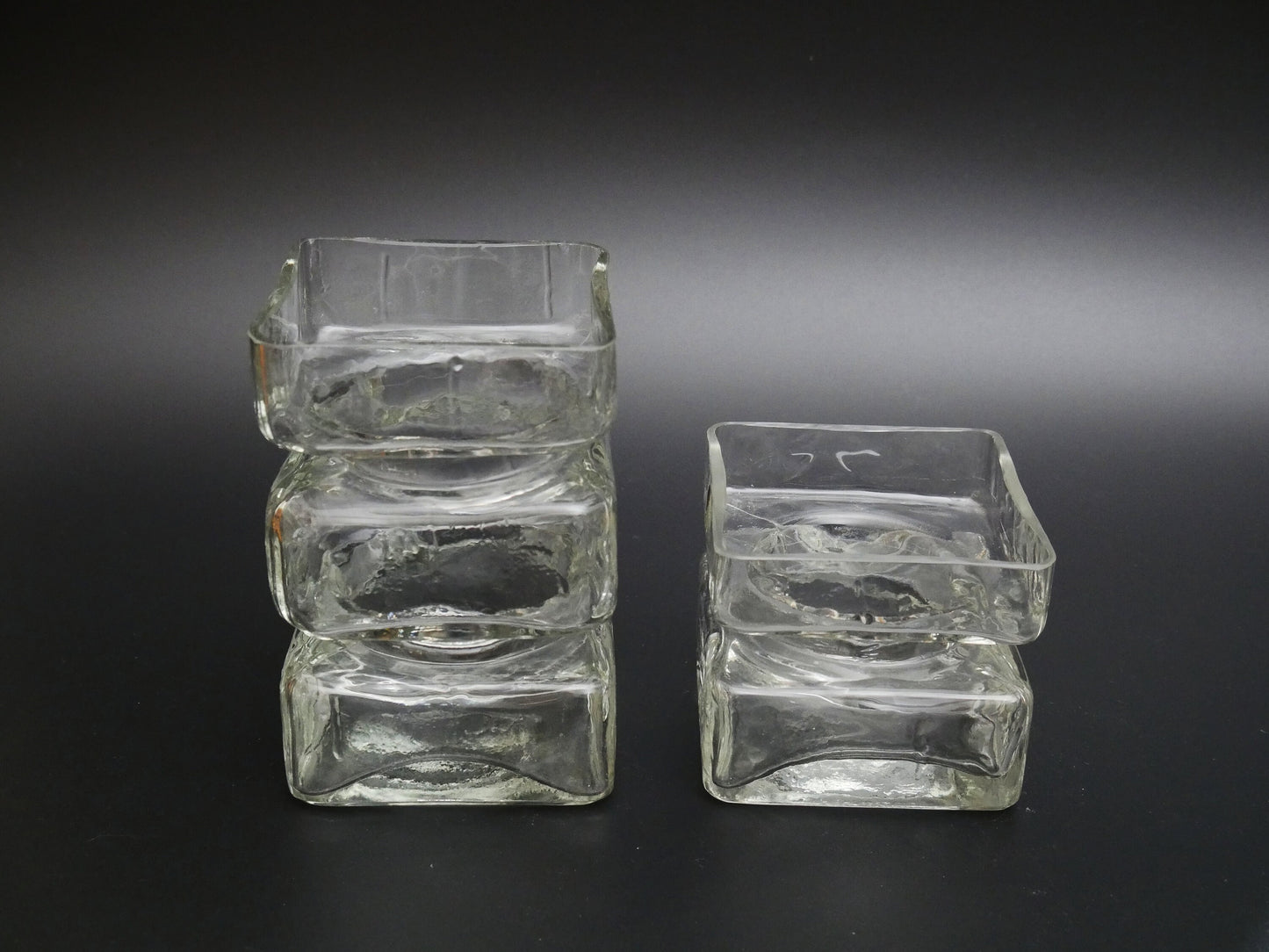 Set of 2x 'PALA' Vases Designed By Helena Tynel for Riihimäki / Riihimäen Finland, Mid-century Modern (A226)